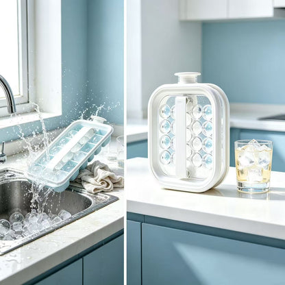 Portable Silicone Ice Ball Maker Bottle Freeze,Store & Release Perfect Ice Balls with Ease