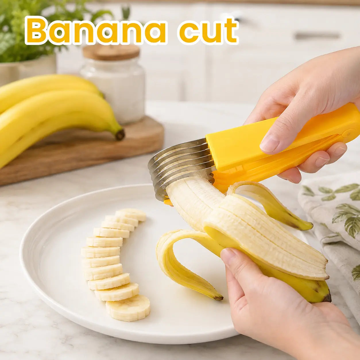 49% OFF 🍌 Handheld Banana Slicer – Perfect Slices in One Press
