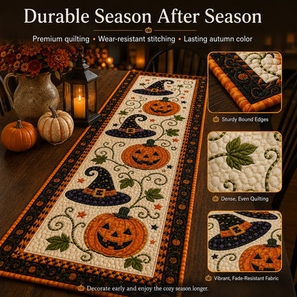 2-in-1 Halloween & Fall🎃🍂 Autumn Spell Quilted Table Runner