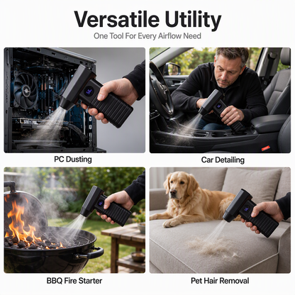 💨 Handheld High-Speed Turbo Blower – Powerful Cordless Air Duster for Leaves, Dust & Snow! ❄️