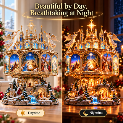 🔥 LAST DAY 49% OFF ✝️ Journey of Faith™ – 360° Rotating Lighted Nativity Display