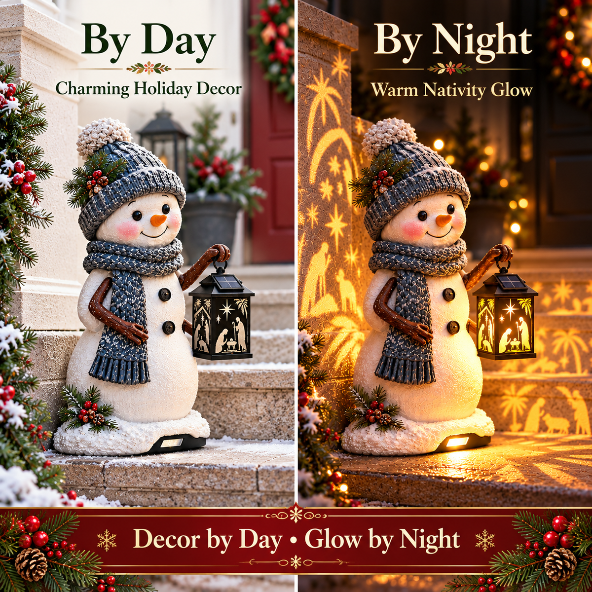 🎄 Solar Christmas Step Light ✨ 5 Festive Characters for Porch & Entryway