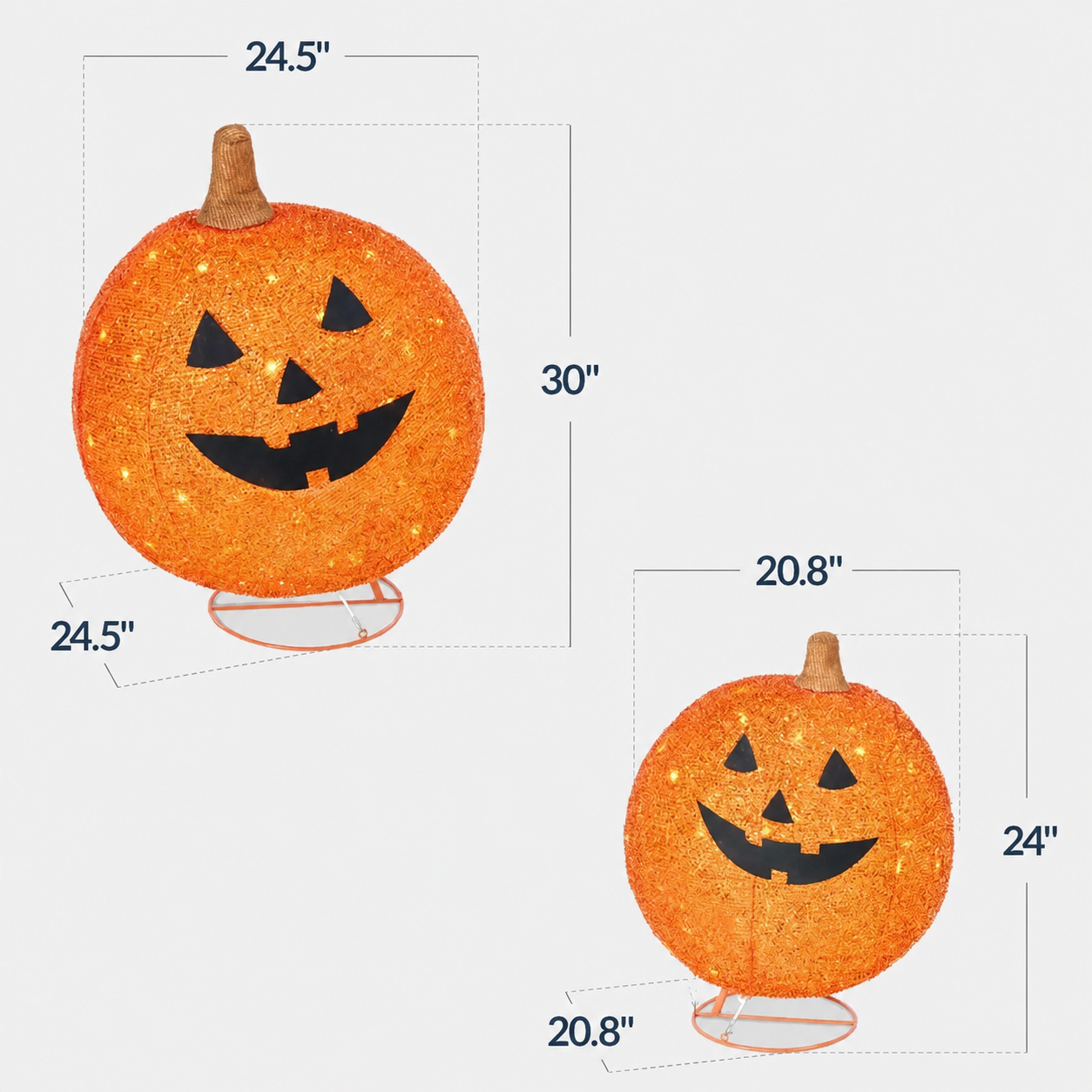 🎃 2-Piece Lighted Pumpkin Set: Halloween to Thanksgiving 2-in-1 Decor!