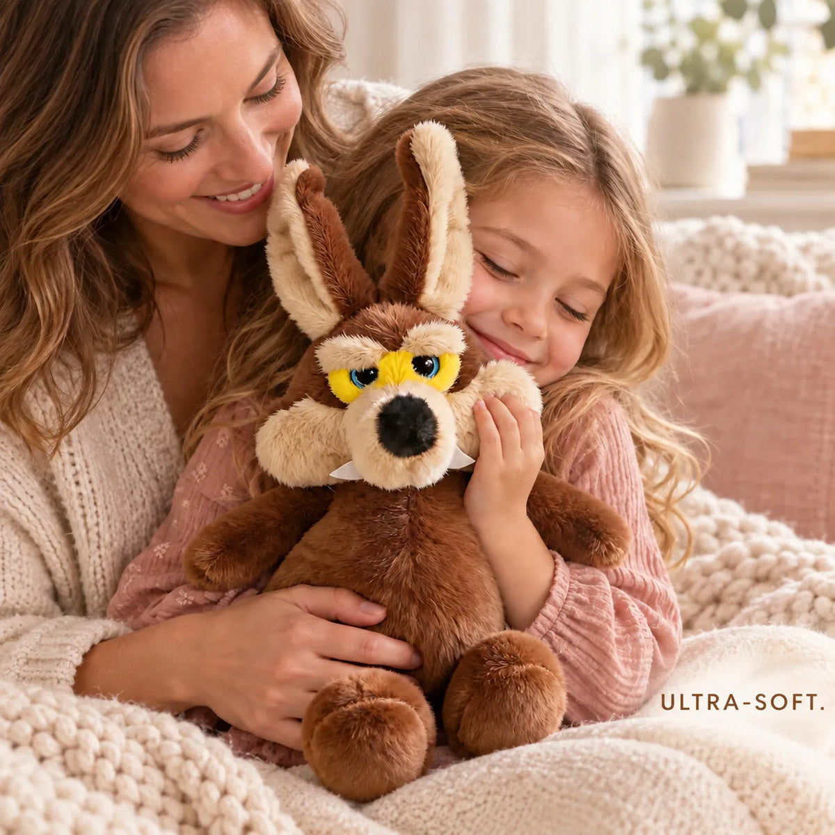 🐺 Realistic Big-Eared Coyote Plush – Soft Woodland Stuffed Animal