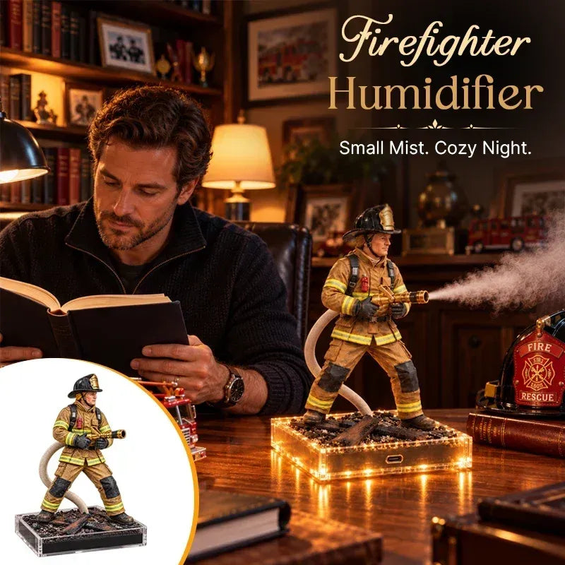 🚒 Firefighter Humidifier – Realistic Fire Hose Mist & Warm LED Light 💨✨