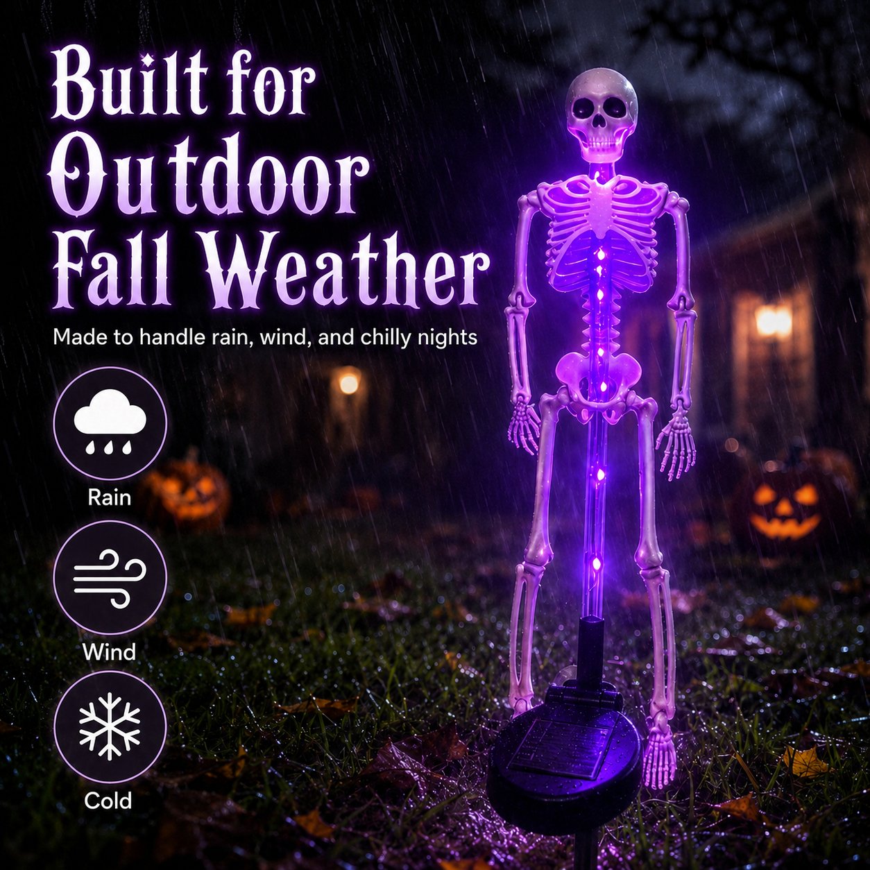 💀 Solar Skeleton Yard Stake – Halloween Outdoor Decor