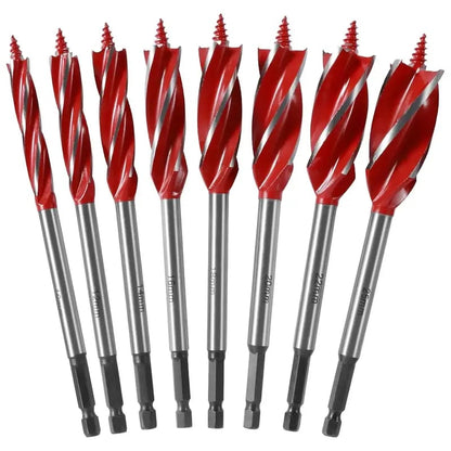 🔥 FINAL DAY 50% OFF 8-Piece 4-Flute Wood Auger Drill Bit Set – 8 Essential Sizes for Faster, Cleaner Woodworking