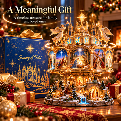🔥 LAST DAY 49% OFF ✝️ Journey of Faith™ – 360° Rotating Lighted Nativity Display