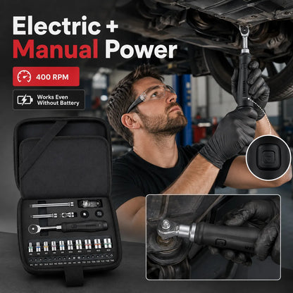 ⚡ Electric & Manual Ratchet Wrench – 34-Piece 1/4" Tool Kit