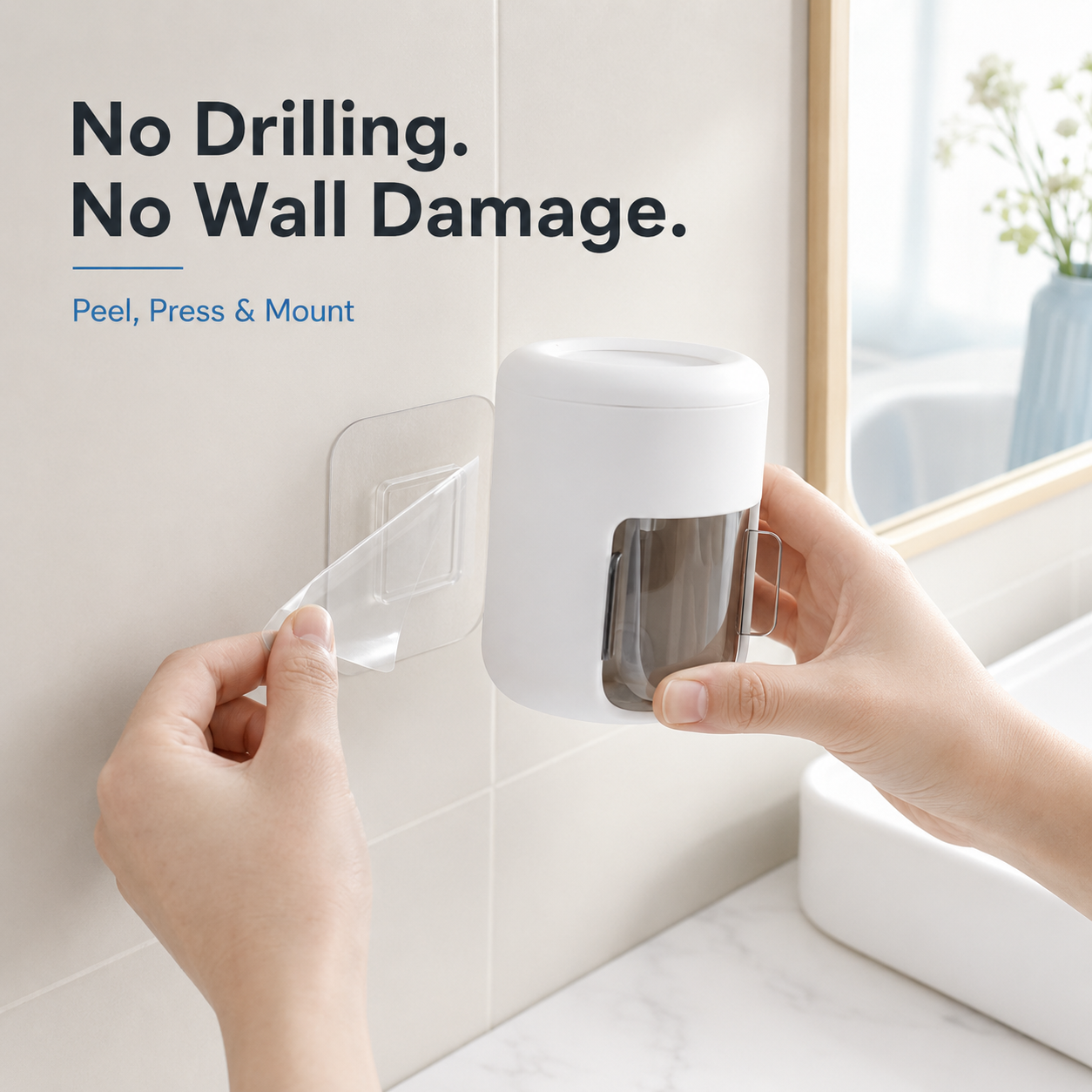 🦷✨ Wall-Mounted Automatic Toothpaste Dispenser with Dustproof Cover – No-Drill, One-Touch & Easy to Clean