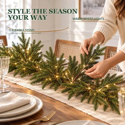 Lighted Norfolk Pine Branches – DIY Holiday Greenery Set