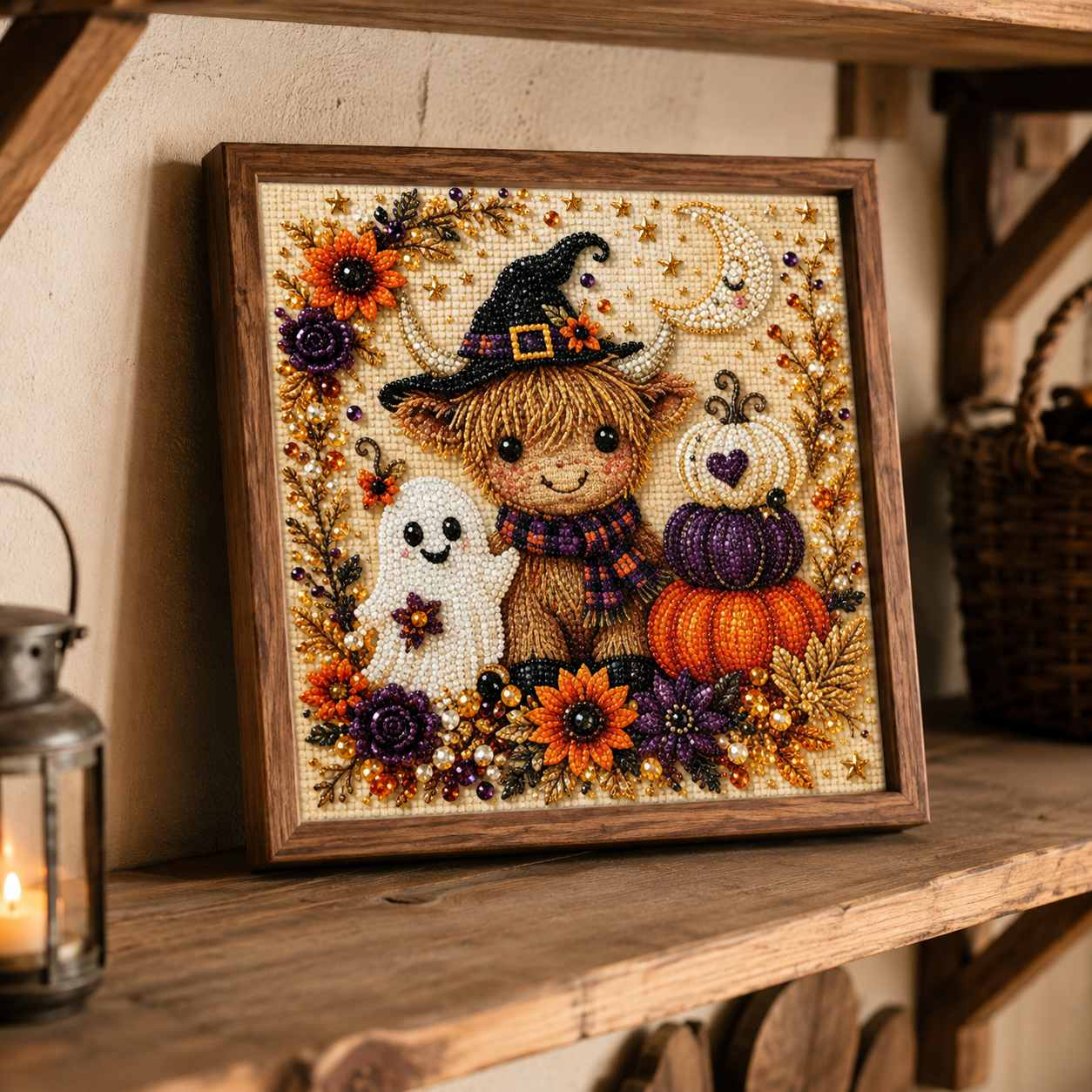 Halloween Ghost Diamond Painting Kit – Pumpkin Cat DIY Home Decor