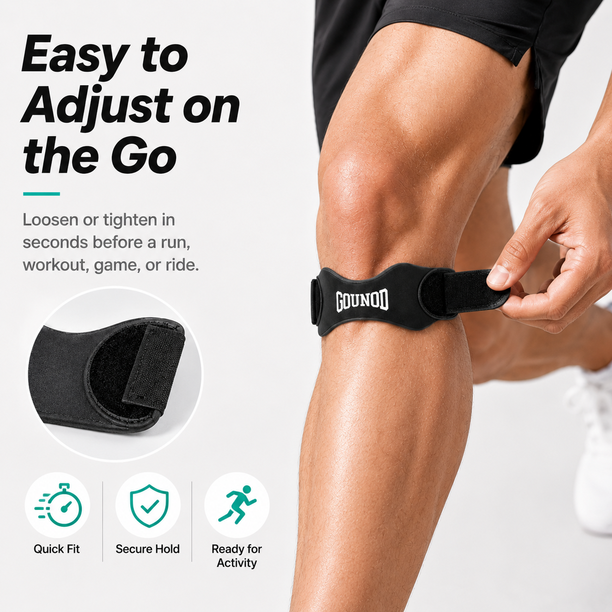Adjustable Patella Knee Strap – Stay Supported Through Every Run & Workout