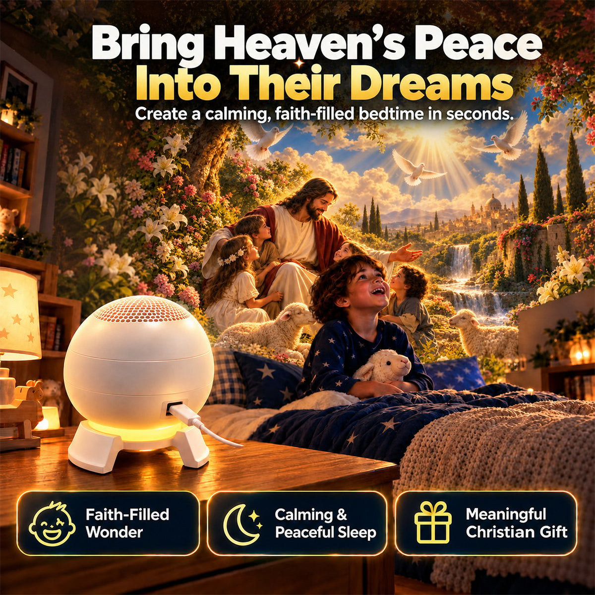 ✝️🌟 Nativity Christmas 5D Projection Light – Transform Any Room Into the Night of Bethlehem