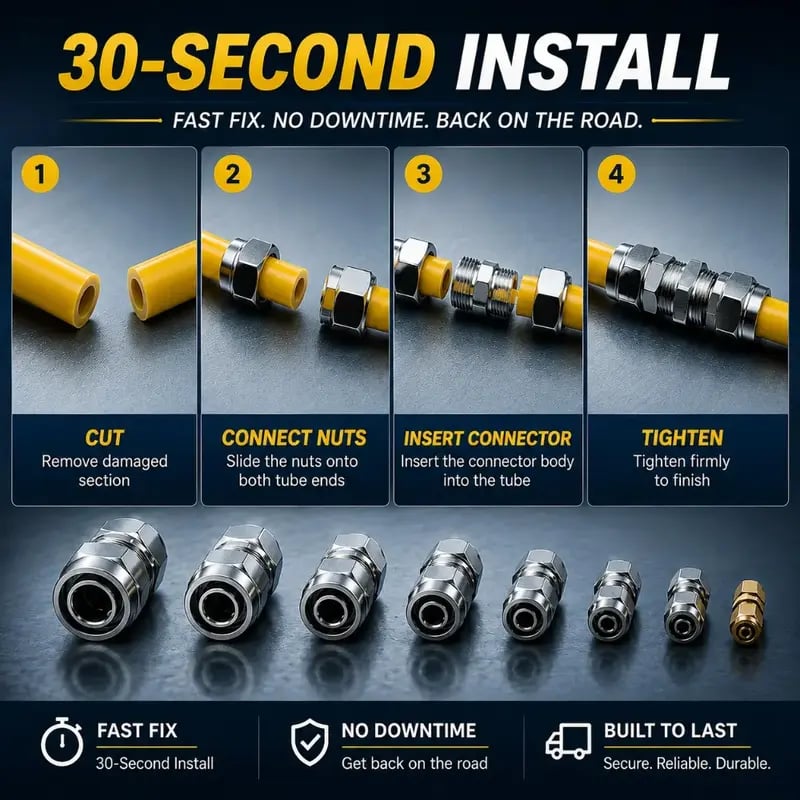 🎉50% OFF Heavy-Duty Truck/RV Air Line Fitting Kit (8-Piece Set)