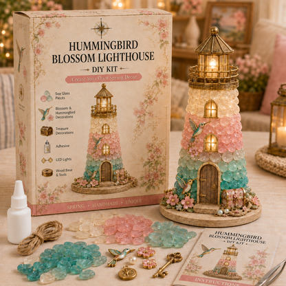 ⏳ Last Day 49% OFF – 🌊 Beginner-Friendly DIY Lighted Sea Glass-Style Lighthouse Kit Collection | Complete Kit with Sea Glass-Style Pieces, LED Lights & Step-by-Step Guide Included 💕