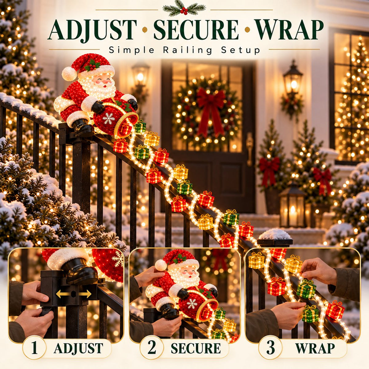 🔥🎅 Santa’s Giftfall Magic™ Cascade Railing Light