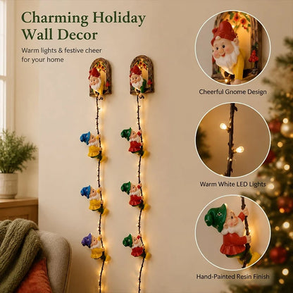 🔥Christmas Gnome String Lights – Cozy Lighted Wall Decoration