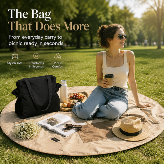 2-in-1 Convertible Tote Bag and Picnic Blanket