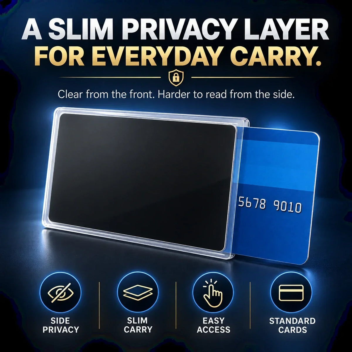 🛡️ Side-View Privacy Card Sleeve – Clear Front, Reduced Side Visibility 💳