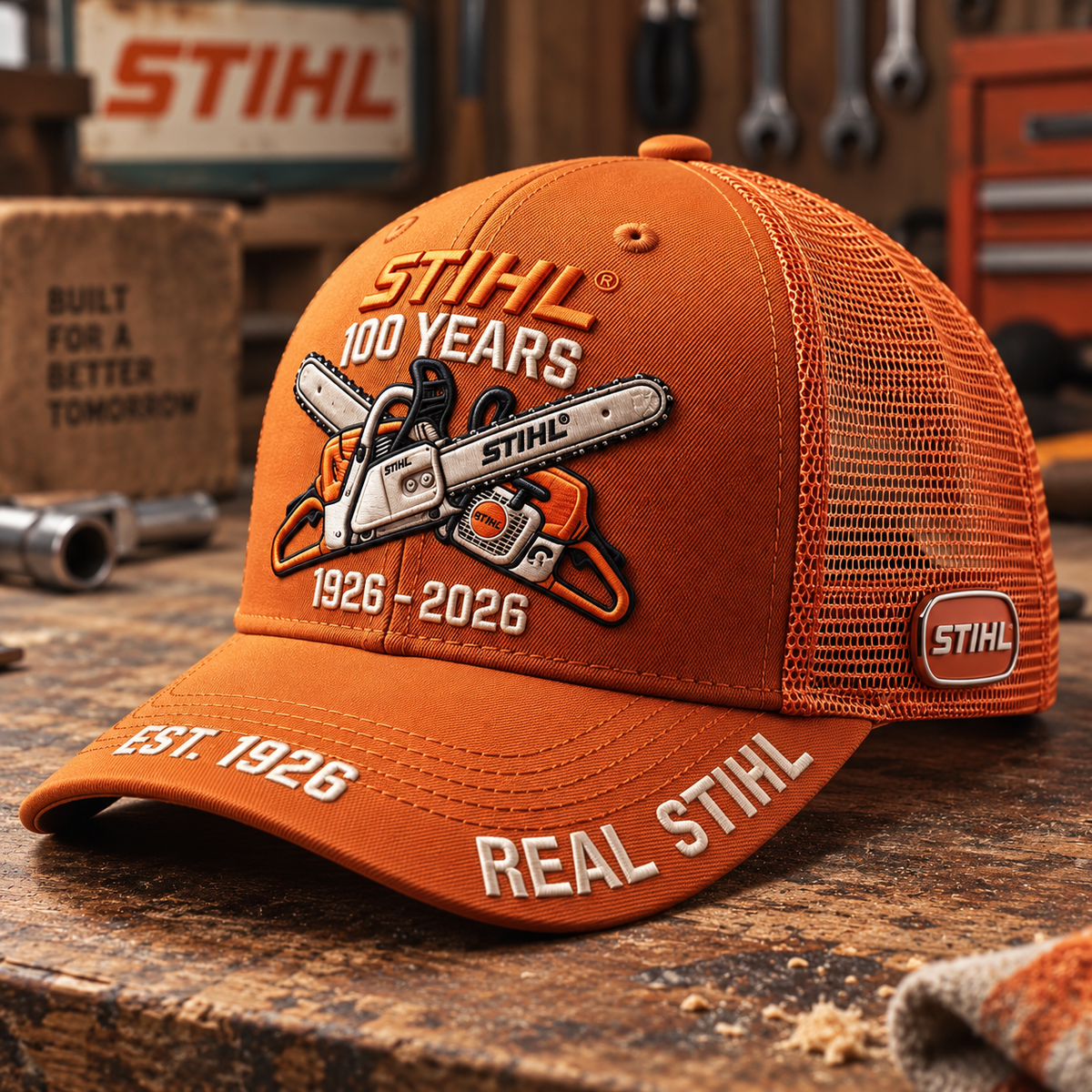 🌲 STIHL 100th Anniversary Commemorative Trucker Cap with Breathable Mesh Back 🧢