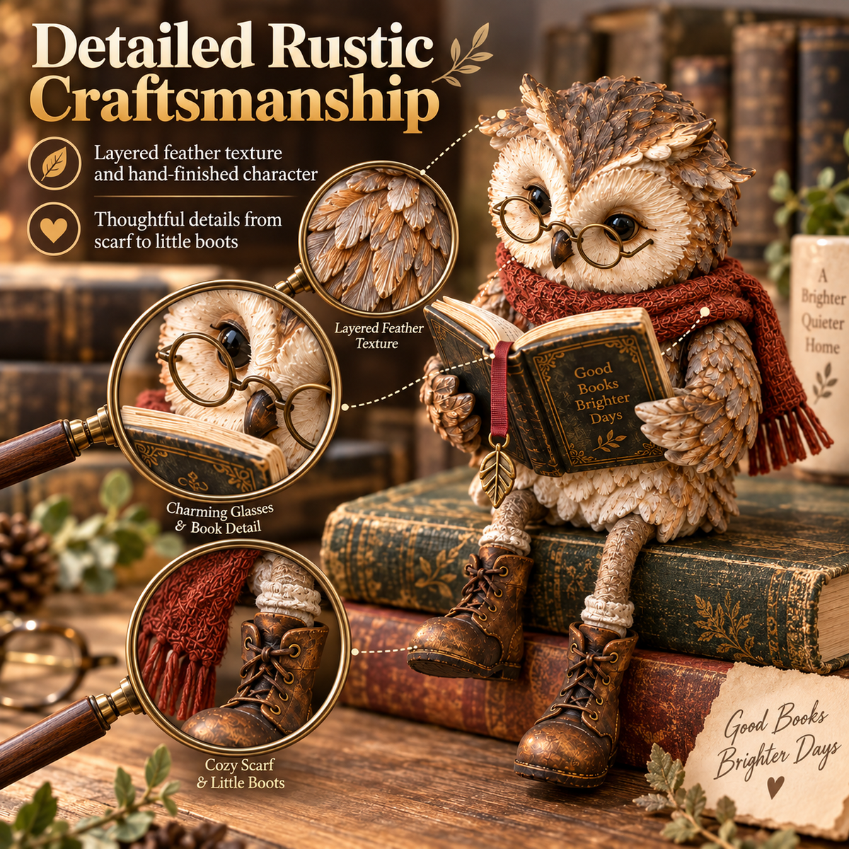 🔥Last Day 50% OFF - 🦉Reading Owl Figurine