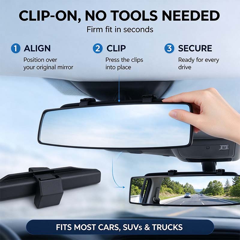 🔥 Limited-Time 49% OFF - 🚗 Panoramic Rearview Mirror · Eliminate Blind Spots Instantly