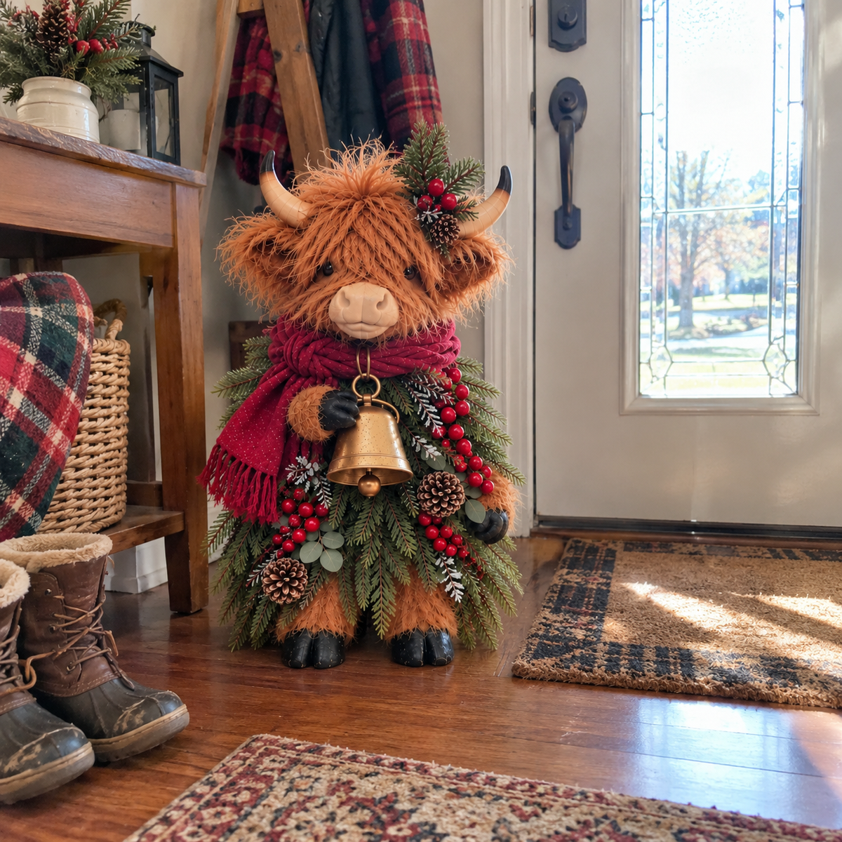 🐮 Christmas Highland Cow Decor 🎄 Cozy Farmhouse Holiday Accent