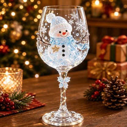 🎄 50% OFF 3D Christmas Glass Cup with Raised Holiday Artwork for Festive Drinks ✨