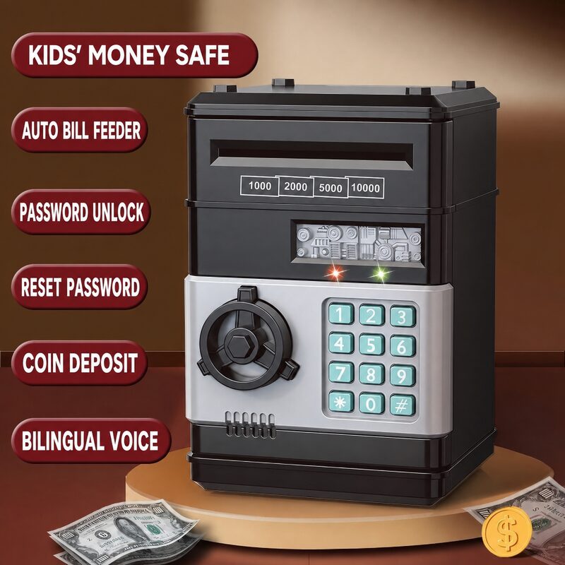 🔥Limited-Time 50% OFF | 🏧 Kids’ Electronic ATM Piggy Bank with Password Lock & Automatic Bill Feeder