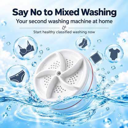 🔥LIMITED-TIME 50% OFF! 🌀 Portable Ultrasonic Vortex Turbine Mini Washing Machine💧