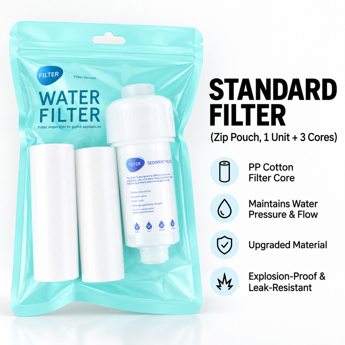 ✨ High-Flow Tap Water Sediment Filter | Tool-Free Inline Pipeline Purifier with Visual Clear Housing 🚰