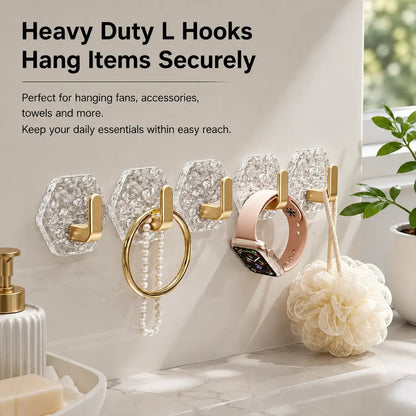 🔥 50% OFF Heavy-Duty Self-Adhesive Hooks ⚡ No-Drill Hexagonal Wall Hangers