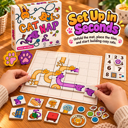 🐱 Cat Nap – Cute Cat Puzzle Board Game for Family Fun & Game Night(✨Buy 2 Free Shipping)