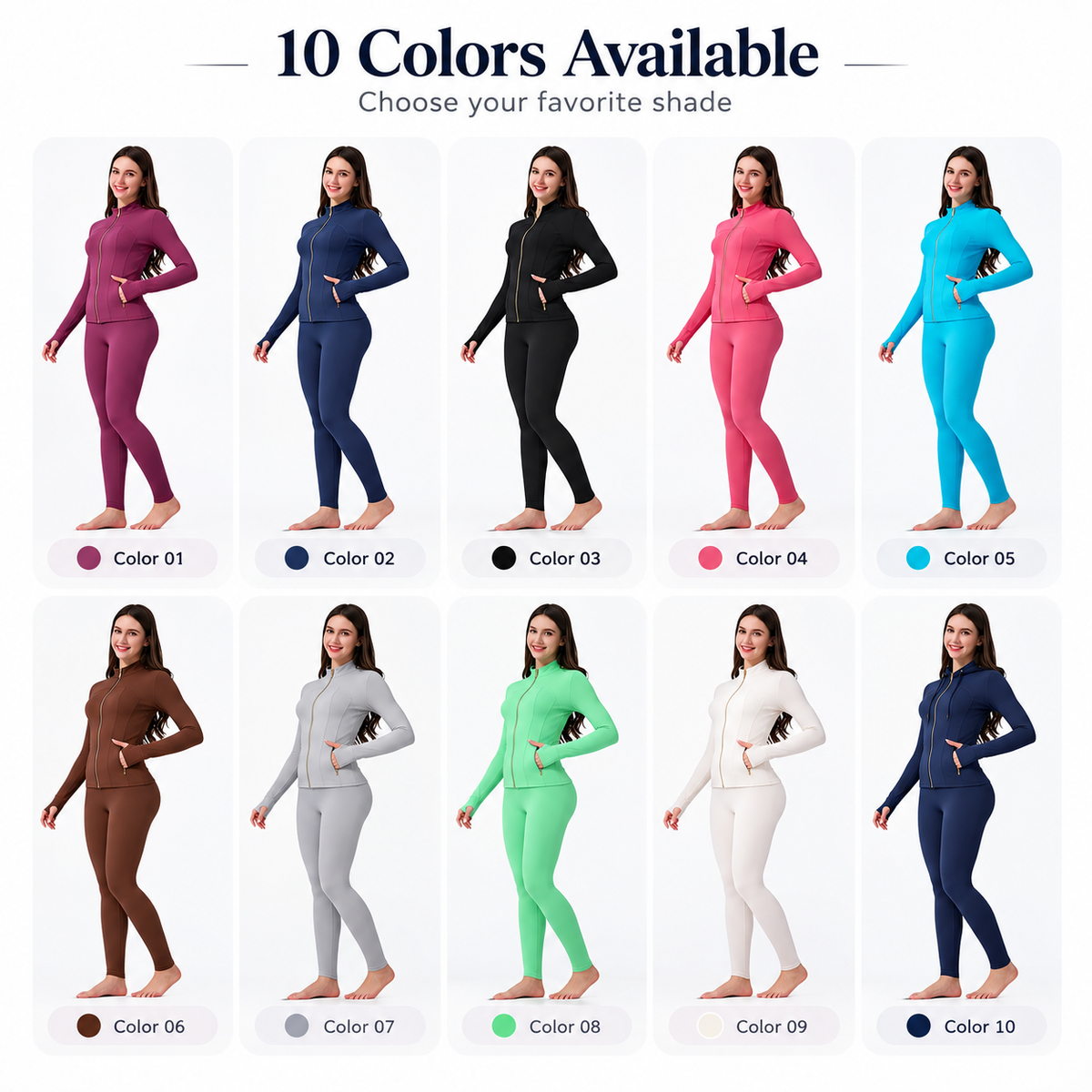 ✨ Sculpt-Seamless 2-Piece Athletic Performance Jacket & High-Waist Leggings Active Set 🏃‍♀️