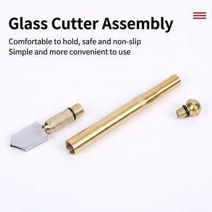 🔥 50% OFF Precision Glass Cutter 💎 Carbide Wheel with Anti-Slip Brass Handle