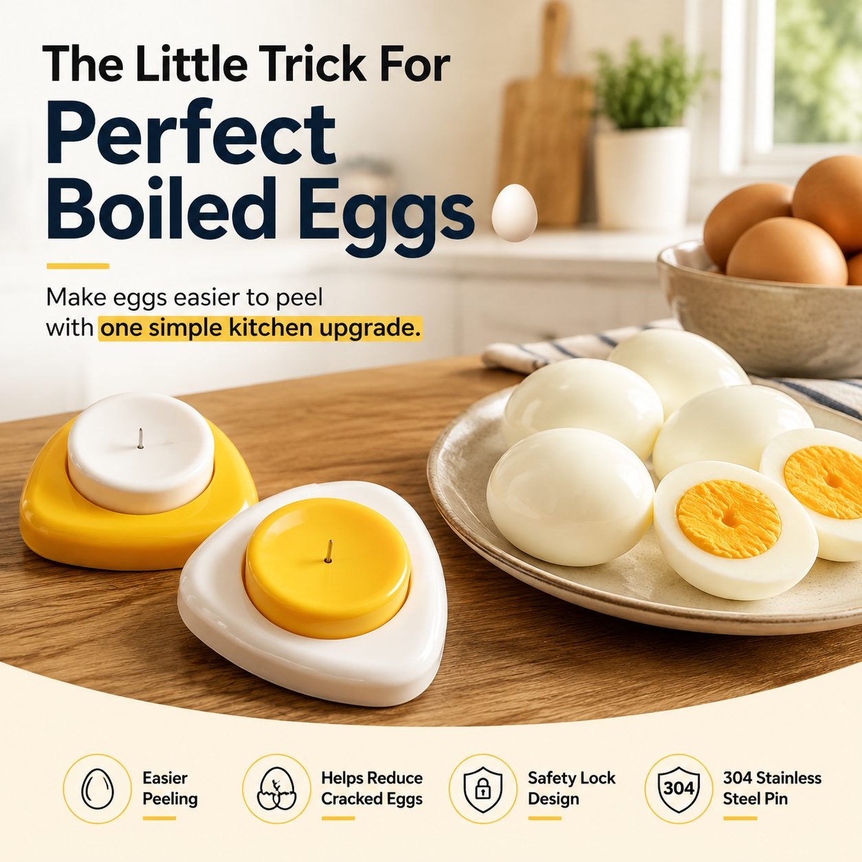 🥚 50% OFF Egg Piercer Tool ✨ Easy-Peel Boiled Egg Shell Pricker