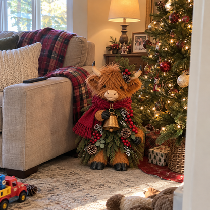 🐮 Christmas Highland Cow Decor 🎄 Cozy Farmhouse Holiday Accent