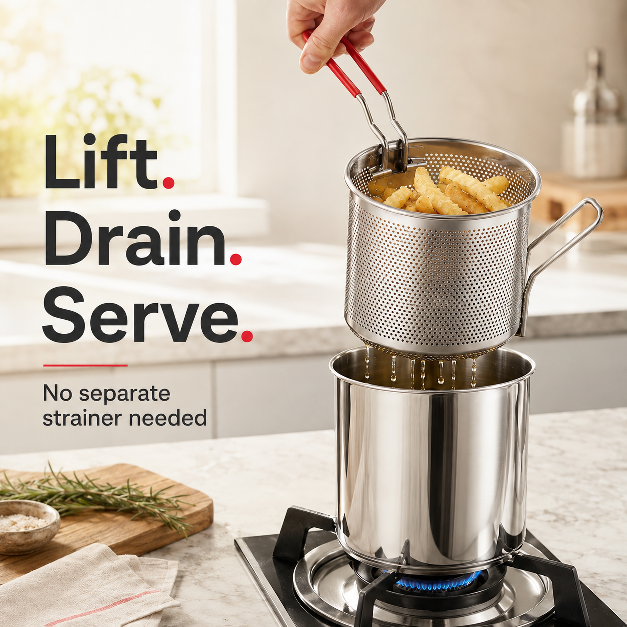 🔥 Fry Small, Enjoy Big 🍟 304 Stainless Steel Mini Deep Fryer with Lift-Out Basket