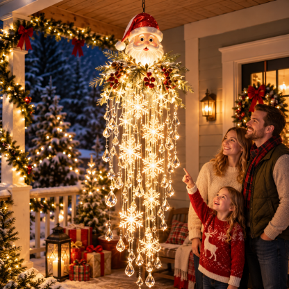 ❄️Crystal Cascade Christmas Light™ – Hanging Snowflake & Crystal LED Porch Décor ✨