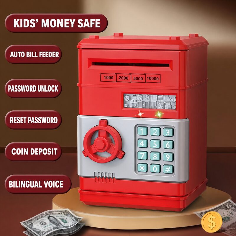 🔥Limited-Time 50% OFF | 🏧 Kids’ Electronic ATM Piggy Bank with Password Lock & Automatic Bill Feeder
