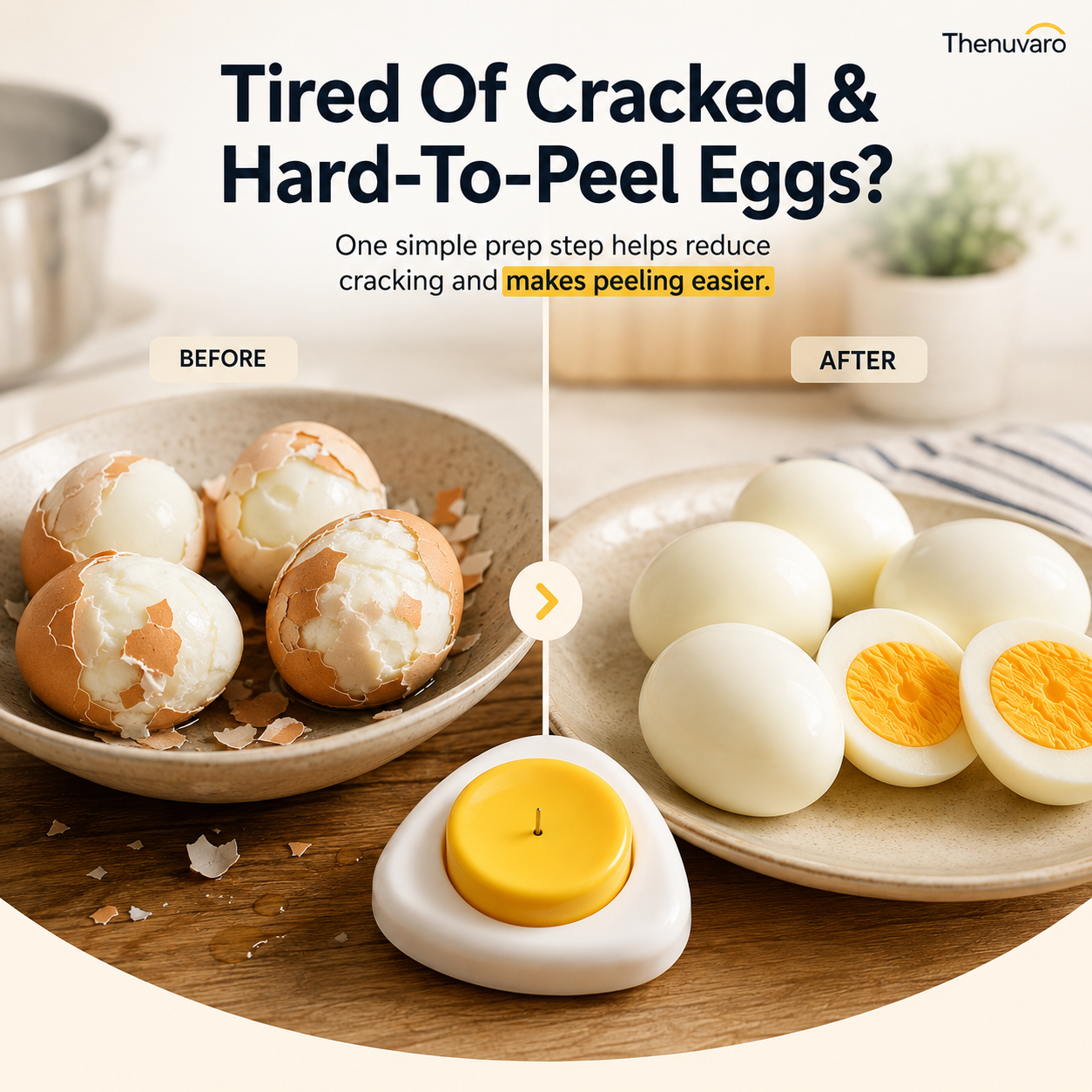 🥚 50% OFF Egg Piercer Tool ✨ Easy-Peel Boiled Egg Shell Pricker