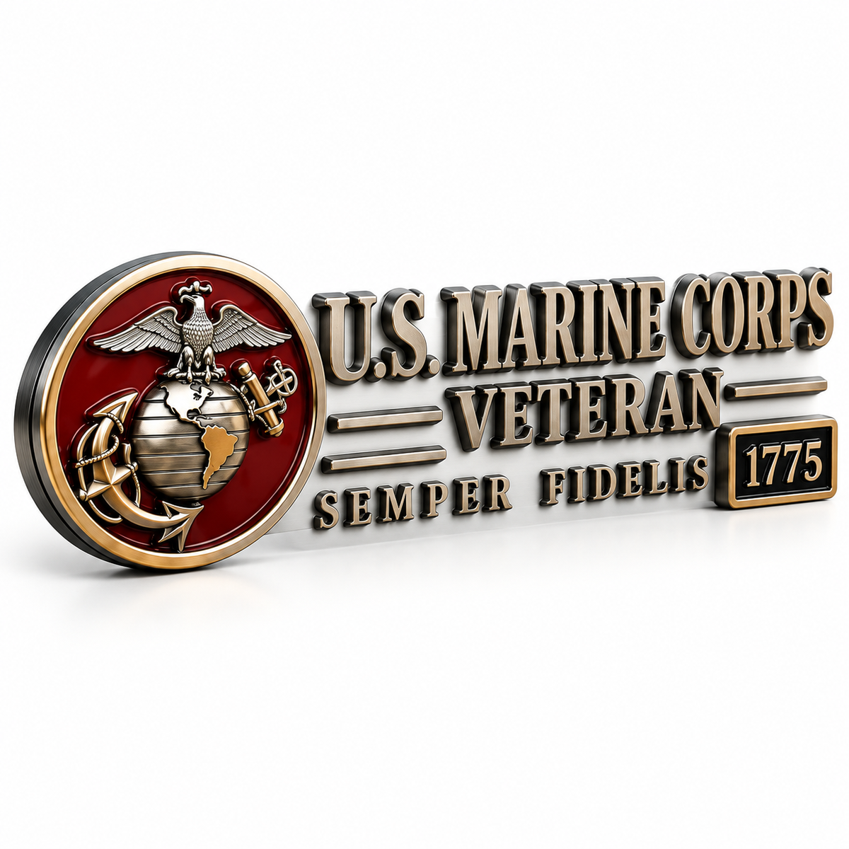 3D Metal Veteran Honor Auto Badge | For daily driving & veteran gatherings