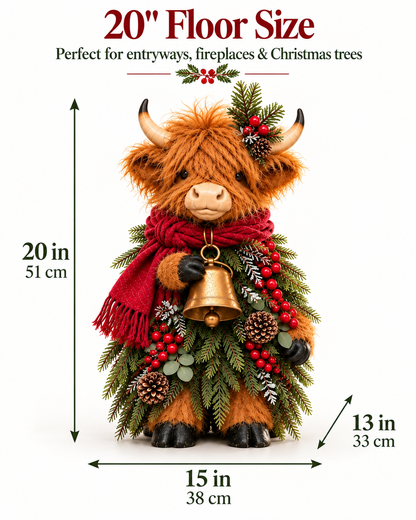 🐮 Christmas Highland Cow Decor 🎄 Cozy Farmhouse Holiday Accent