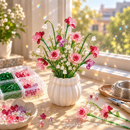 🌼✨DIY Beaded Wildflower Bouquet Kit – Handmade Crystal Flower Craft Set🌸✨