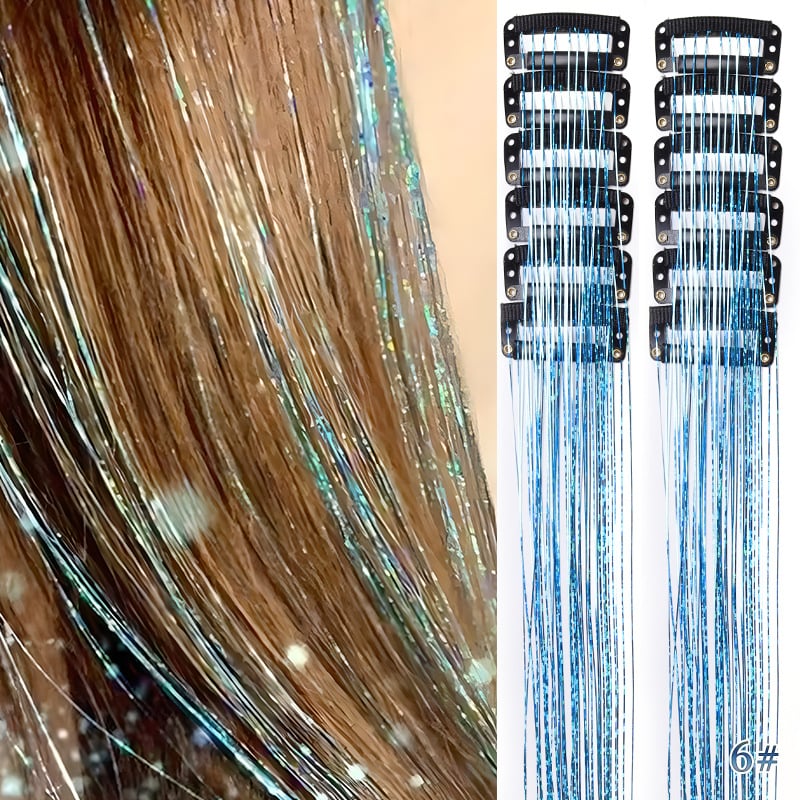 🔥Last Day50%OFF ✨Clip-in Tinsel Hair Extensions (12 tablets) box