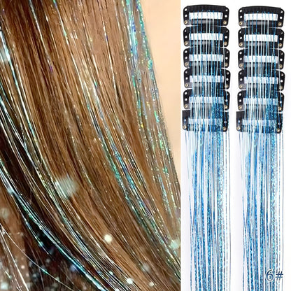 🔥Last Day50%OFF ✨Clip-in Tinsel Hair Extensions (12 tablets) box