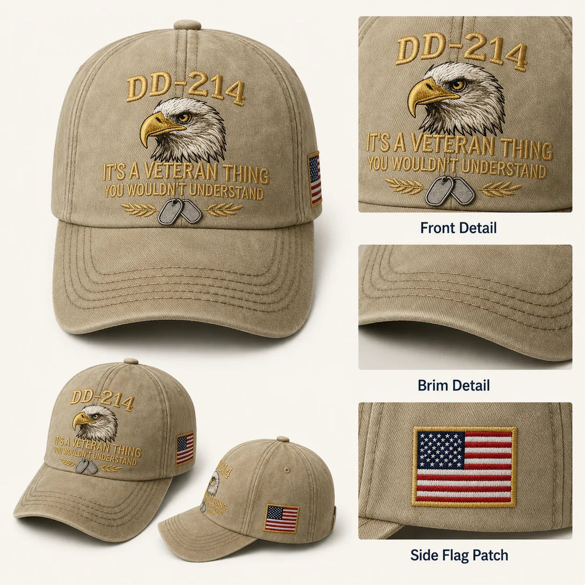 🎖️ DD-214 Veteran Pride Embroidered Baseball Cap with Commemorative Honor Coin 🦅