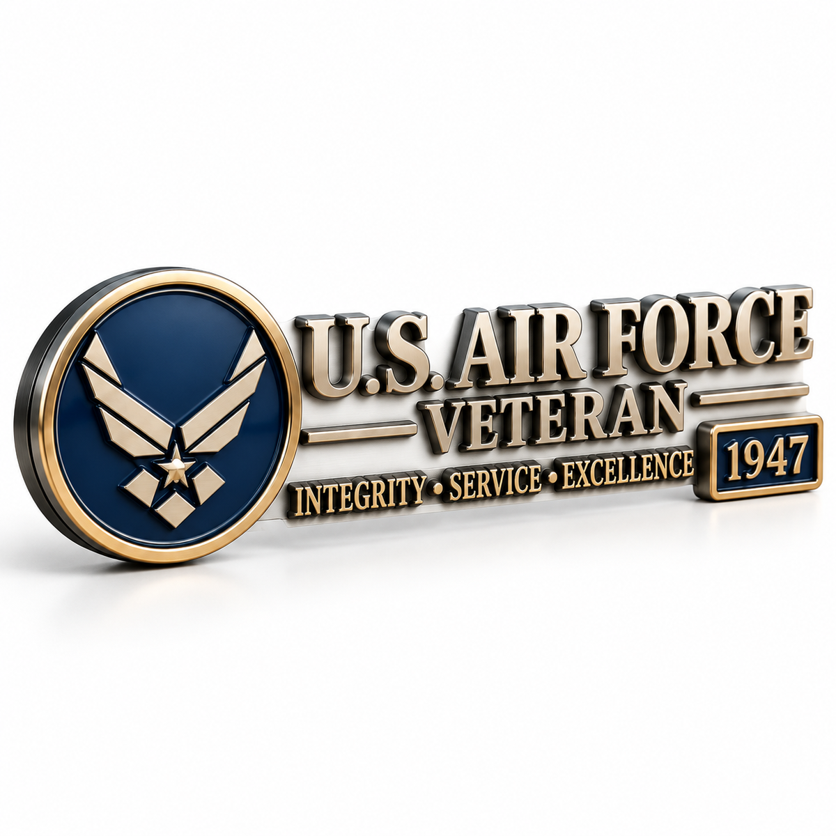 3D Metal Veteran Honor Auto Badge | For daily driving & veteran gatherings