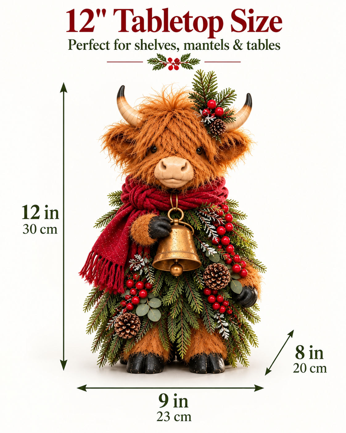 🐮 Christmas Highland Cow Decor 🎄 Cozy Farmhouse Holiday Accent